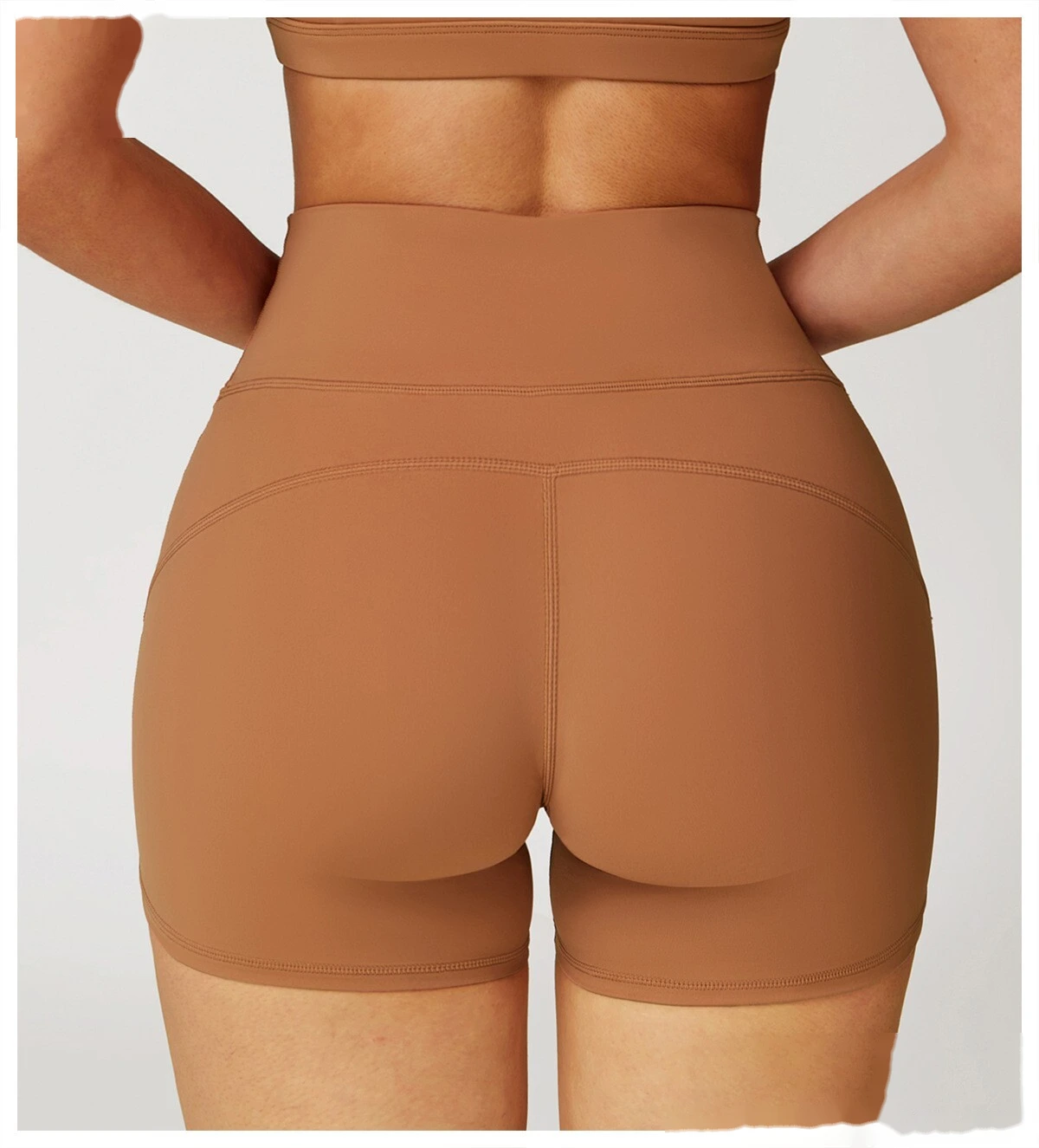Customized yoga shorts women's high waist quick-drying tight-fitting slim shorts running fitness pants detail