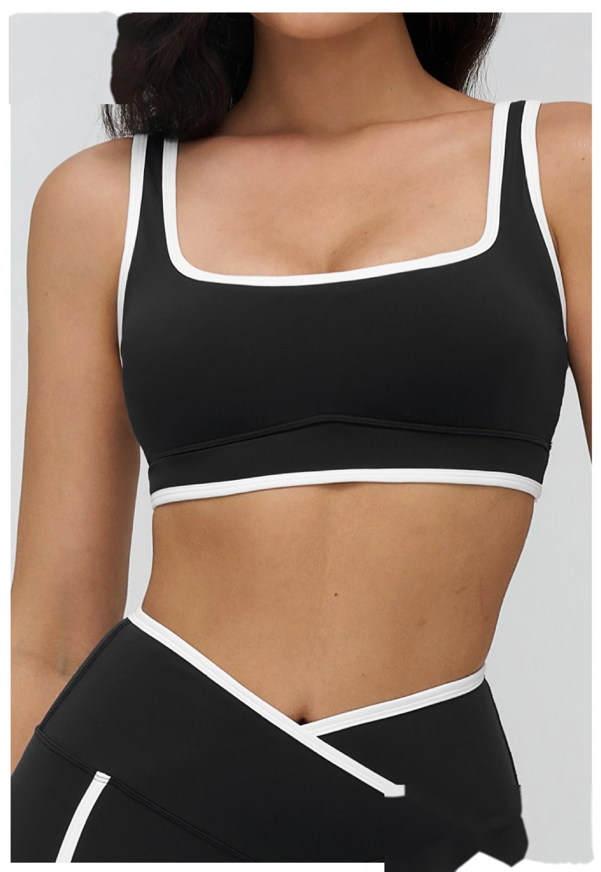 Custom Buttery Soft Yoga Set - Women's Color Block Tight Sports Bra for Outdoor Running & Fitness detail