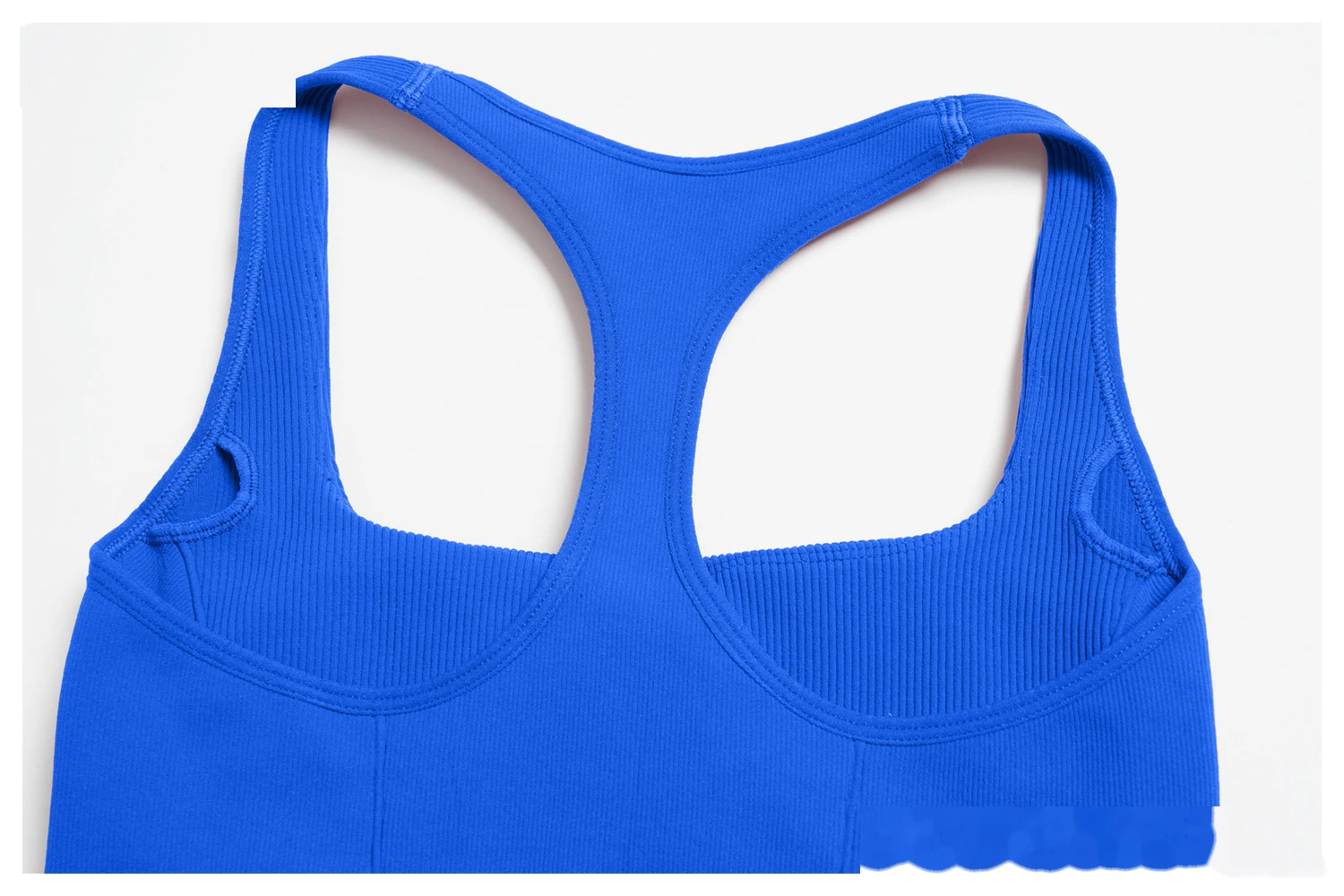 Custom Women’s Seamless 2 Piece Yoga Set Racerback Beauty Back Crop Top High Stretch Running Activewear detail