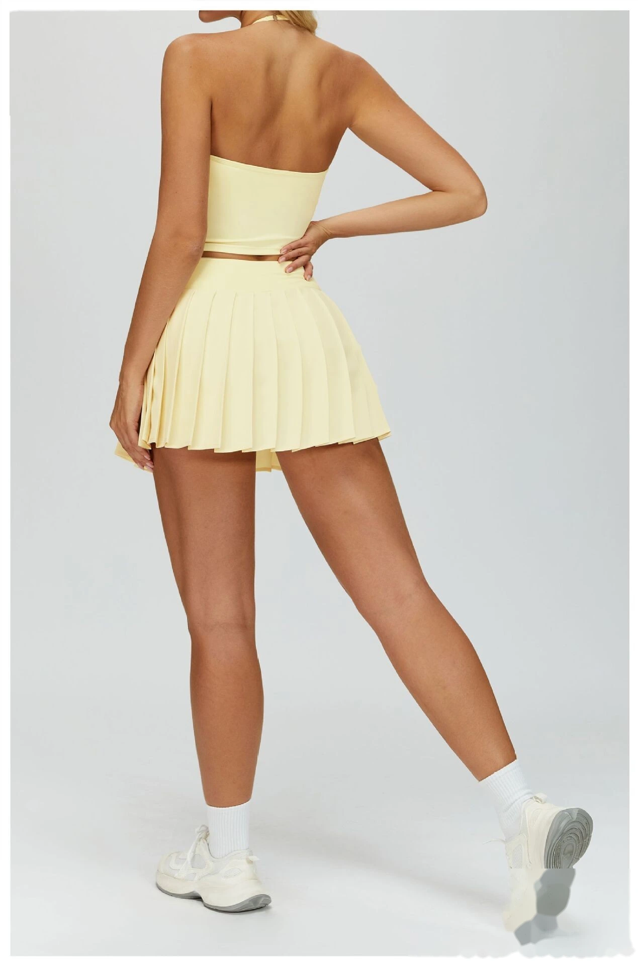 Custom Women’s Fake Two-Piece Pleated Skirt - Naked-Feel Anti-Chafing Yoga Tennis Running Fitness Skirt detail