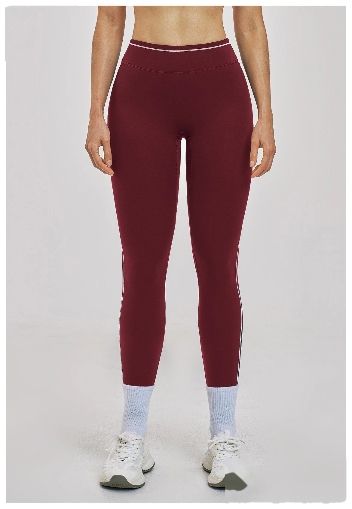 Custom Women’s High Waist Color Block Fitness Leggings Quick Dry Slim Workout Pants Running Sports Trousers detail