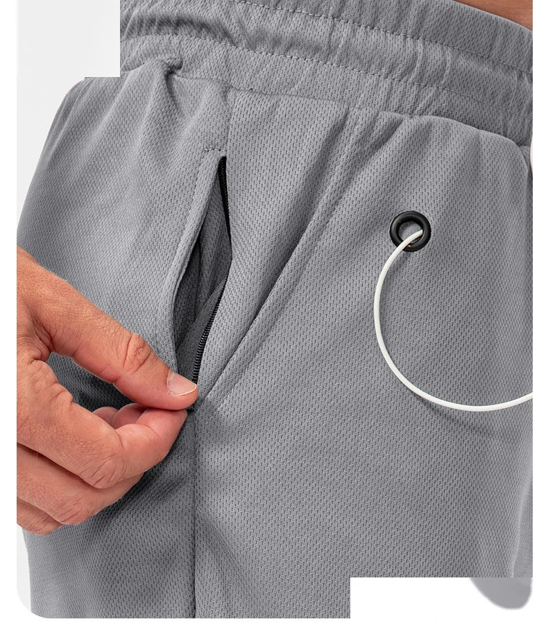 Men 2 in 1 shorts headphone hole quick dry running pants with inner detail