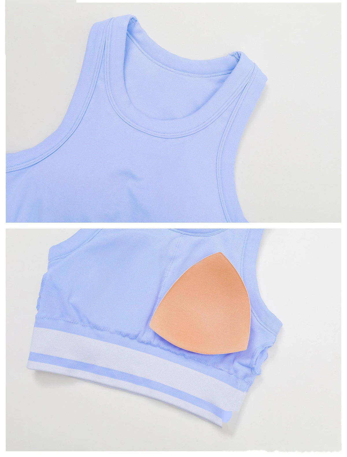 Customized seamless yoga vest contrast tight I-shaped underwear fitness running vest detail