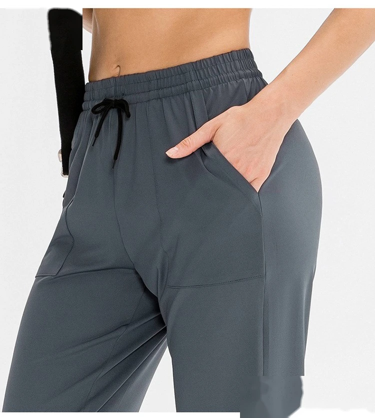 Customized women's elastic leisure sports elastic leg pants running fitness pants loose yoga pants detail
