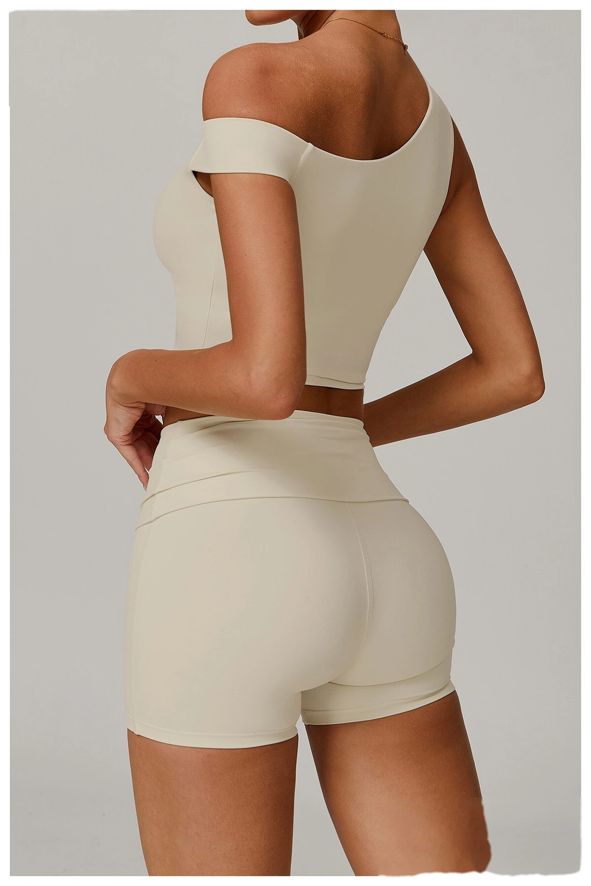 Environmentally-friendly regenerative yoga vest women wear running and fitness underwear with irregular inclined shoulde detail