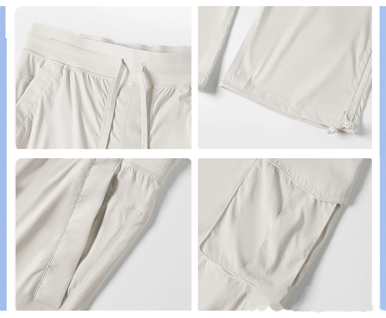 Customized outdoor running pants light and quick-drying multi-pocket wide-leg tooling leisure fitness pants detail
