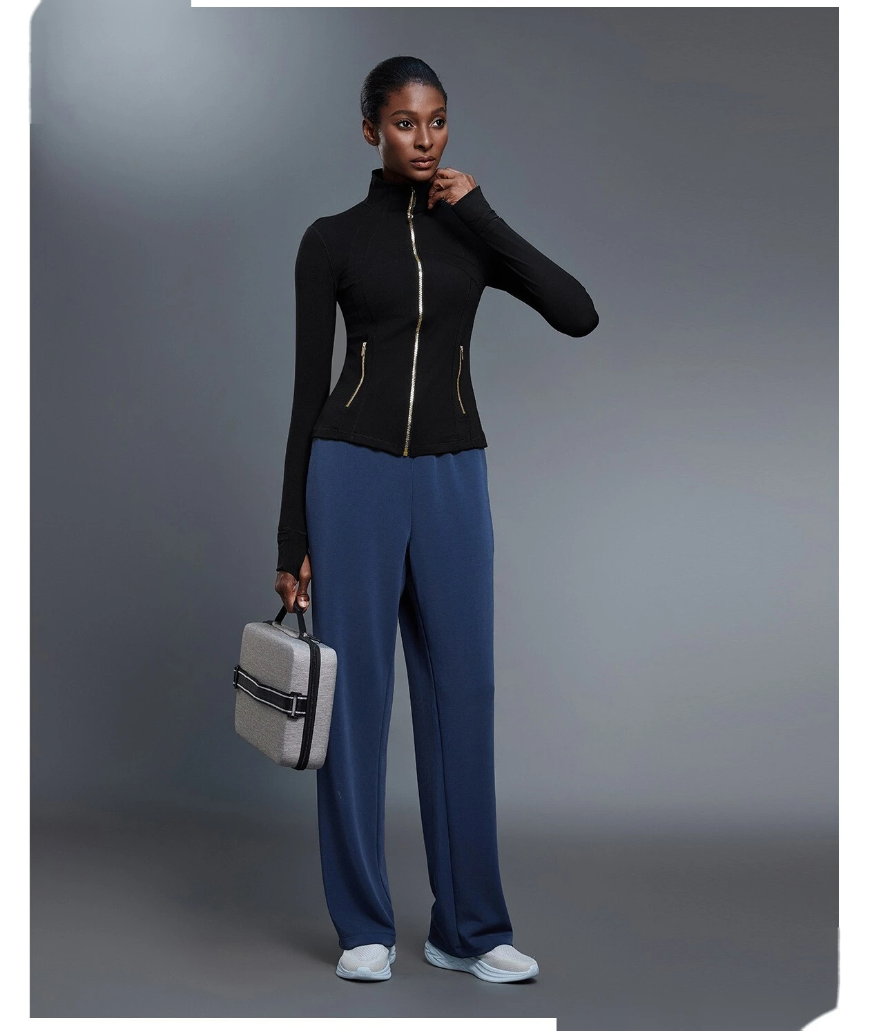 Women's Fall Yoga Jacket, Long Sleeve Stretchy Slim-Fit Outerwear for Outdoor Running & Fitness detail