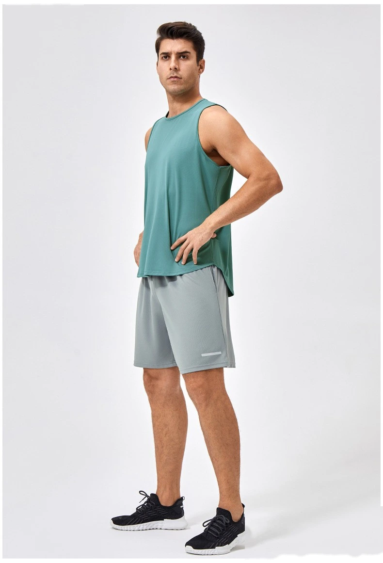 Customized men's breathable and comfortable high-elastic sports fitness vest detail