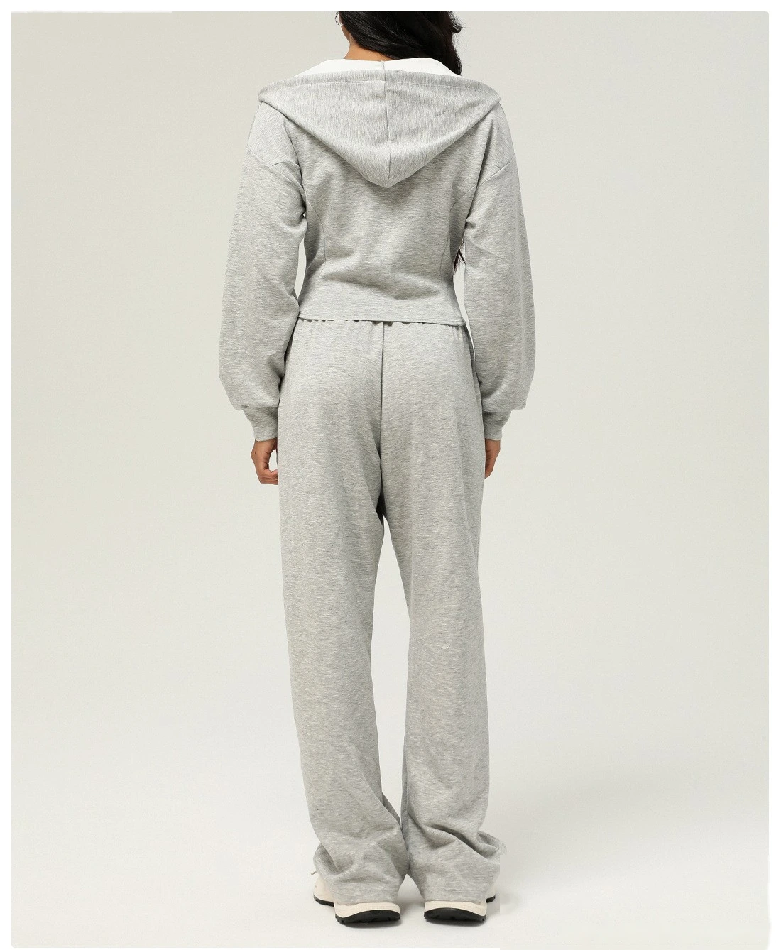 Custom sportswear autumn and winter two-piece loose sweater hooded coat outdoor running fitness suit detail