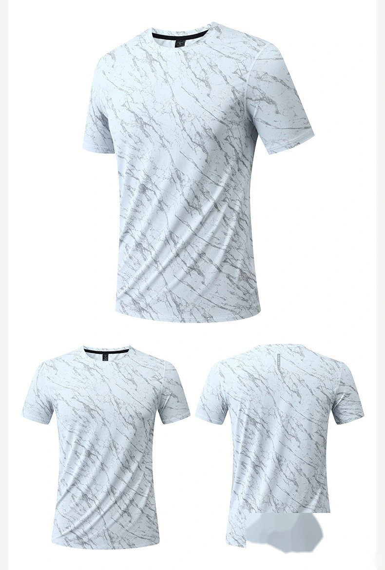 New Arrival Men’s Summer Short Sleeve T-Shirt Quick Dry Breathable Crew Neck Workout Running Top detail