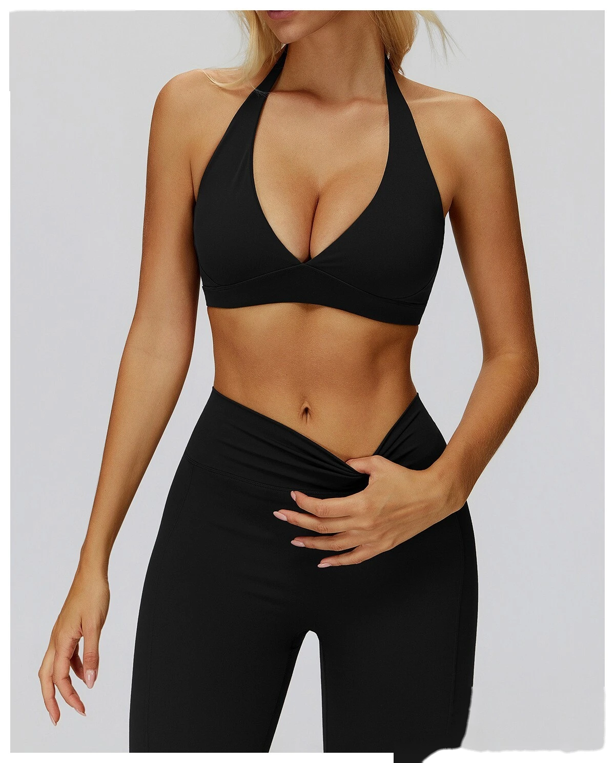 Customizable Women's High-End Yoga Bra | Halter Beauty Back, Supportive for Fitness & Gym detail