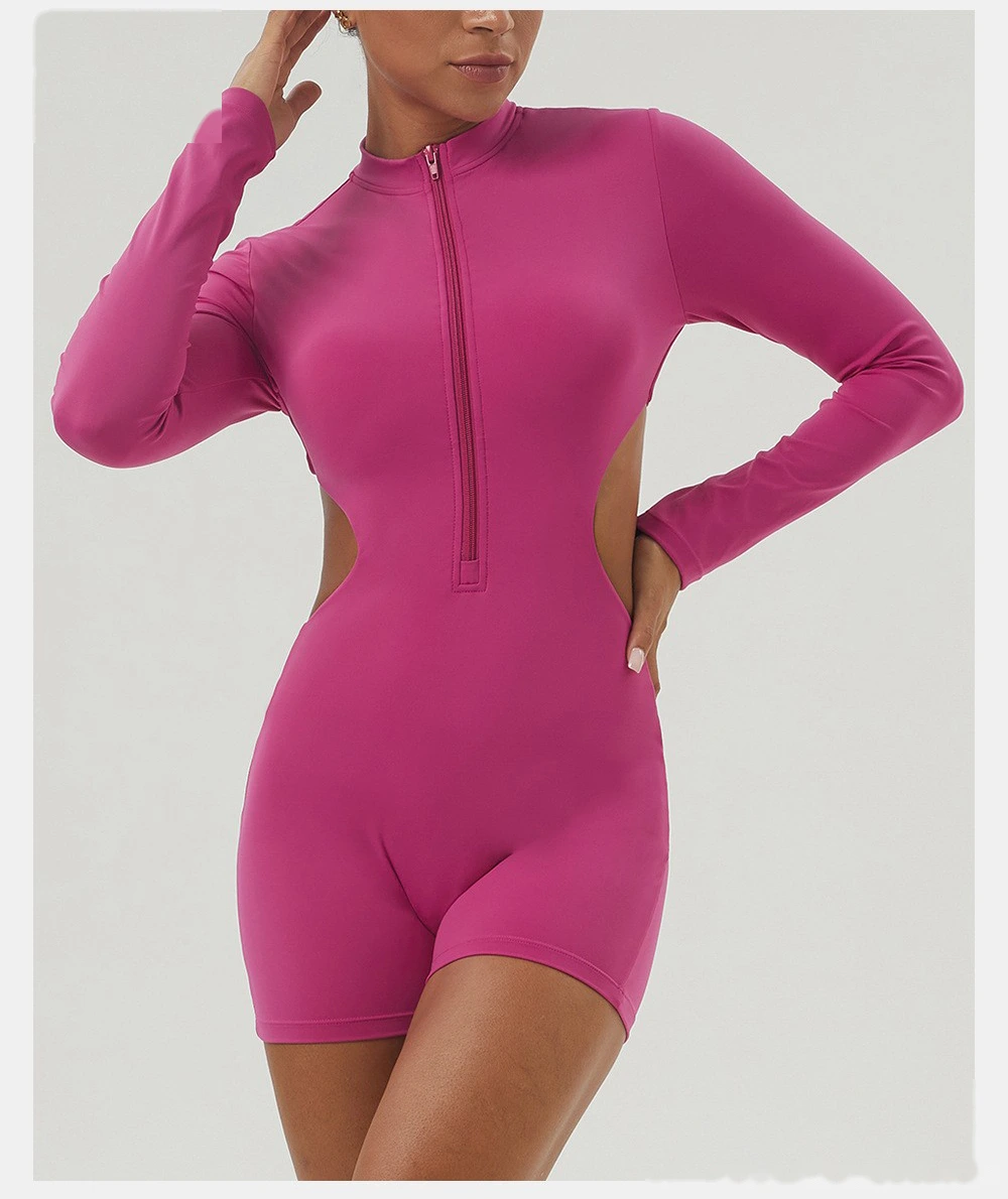 Quality Customized hollow waist long sleeve yoga clothes jumpsuit women's fitness clothes Manufacturer detail