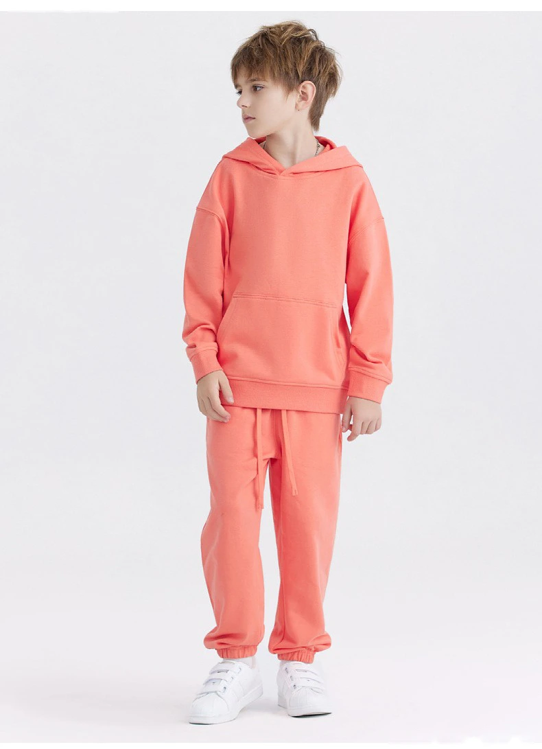 Customized loose cotton terry hooded sweater for boys and girls hoodie detail