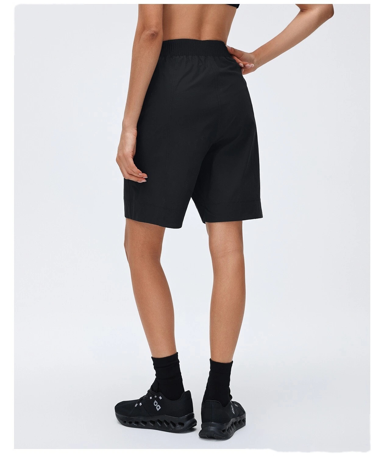 Bulk Custom Women's Sports Mid-Shorts - High-Waisted Lightweight Loose Straight Breathable Running Fitness Pants detail