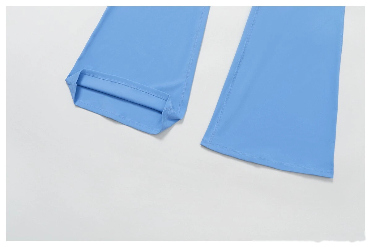 Custom-made contrast-wrapped bell-bottoms yoga fitness exercise high waist slim bell-bottoms women detail