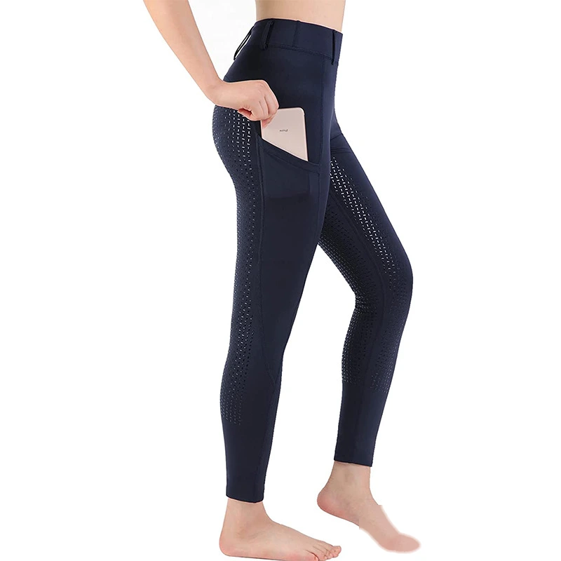 Women breeches pants full seat silicone grip horse riding tights jodhpurs detail