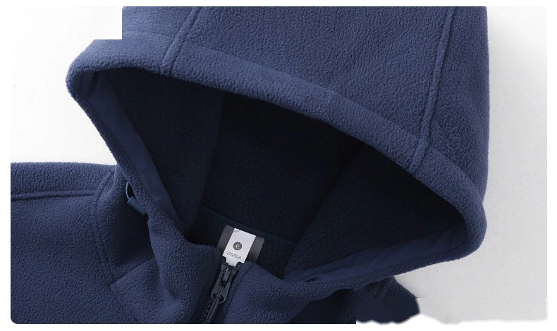 Customizable Men's New Autumn Jacket | Hooded Zipper, Fleece Warmth, Ideal for Outdoor Hiking detail