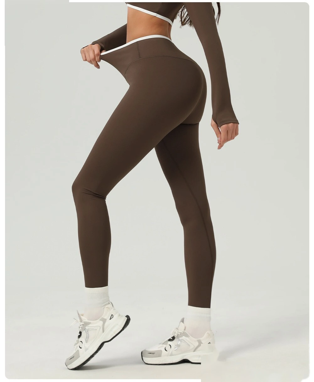 Customized hip-lifting, high-waist yoga pants, abdomen-lifting, tight-fitting running and fitness pants detail