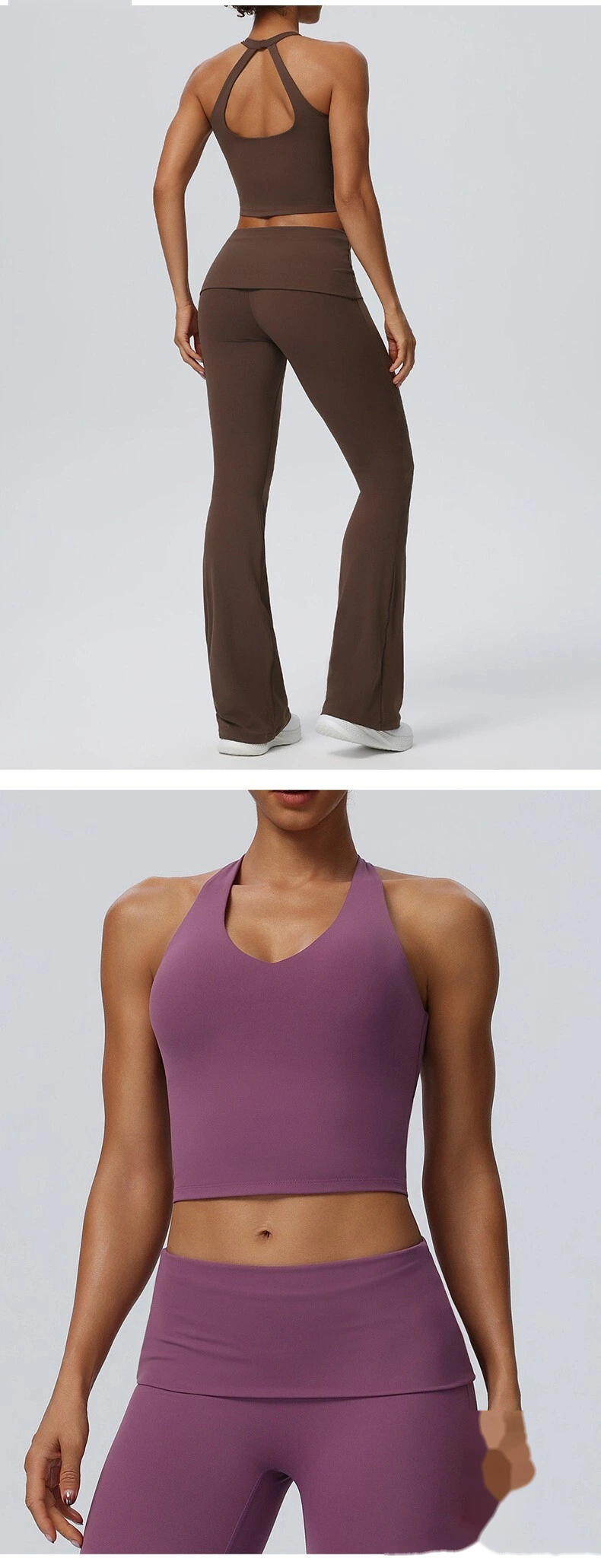Women's European American Halter Beauty Back Yoga Tank Top, Breathable High Elastic Sports Fitness Vest detail
