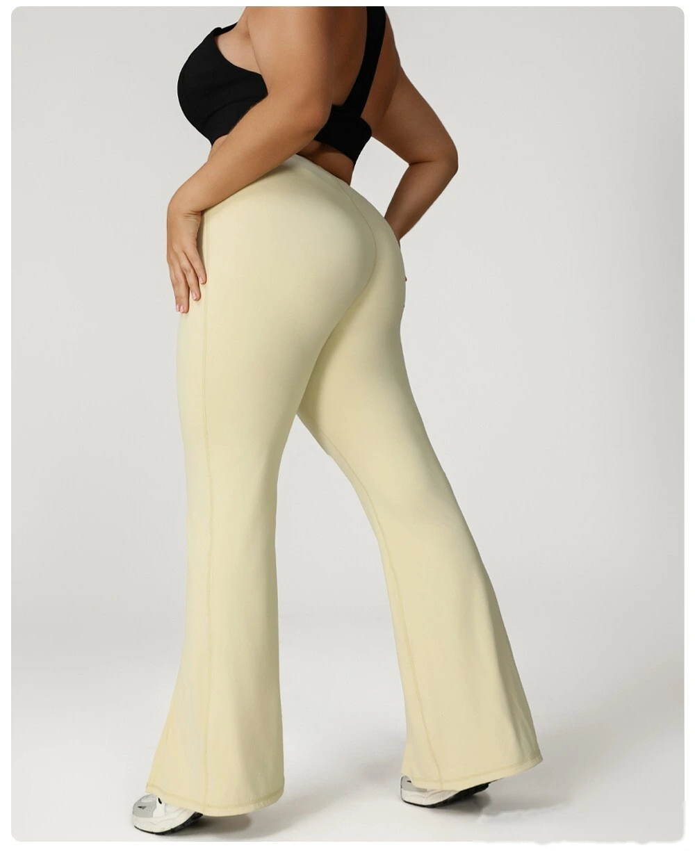 Customized high waist plus size leisure trumpet sports pants plus size sports yoga clothes detail