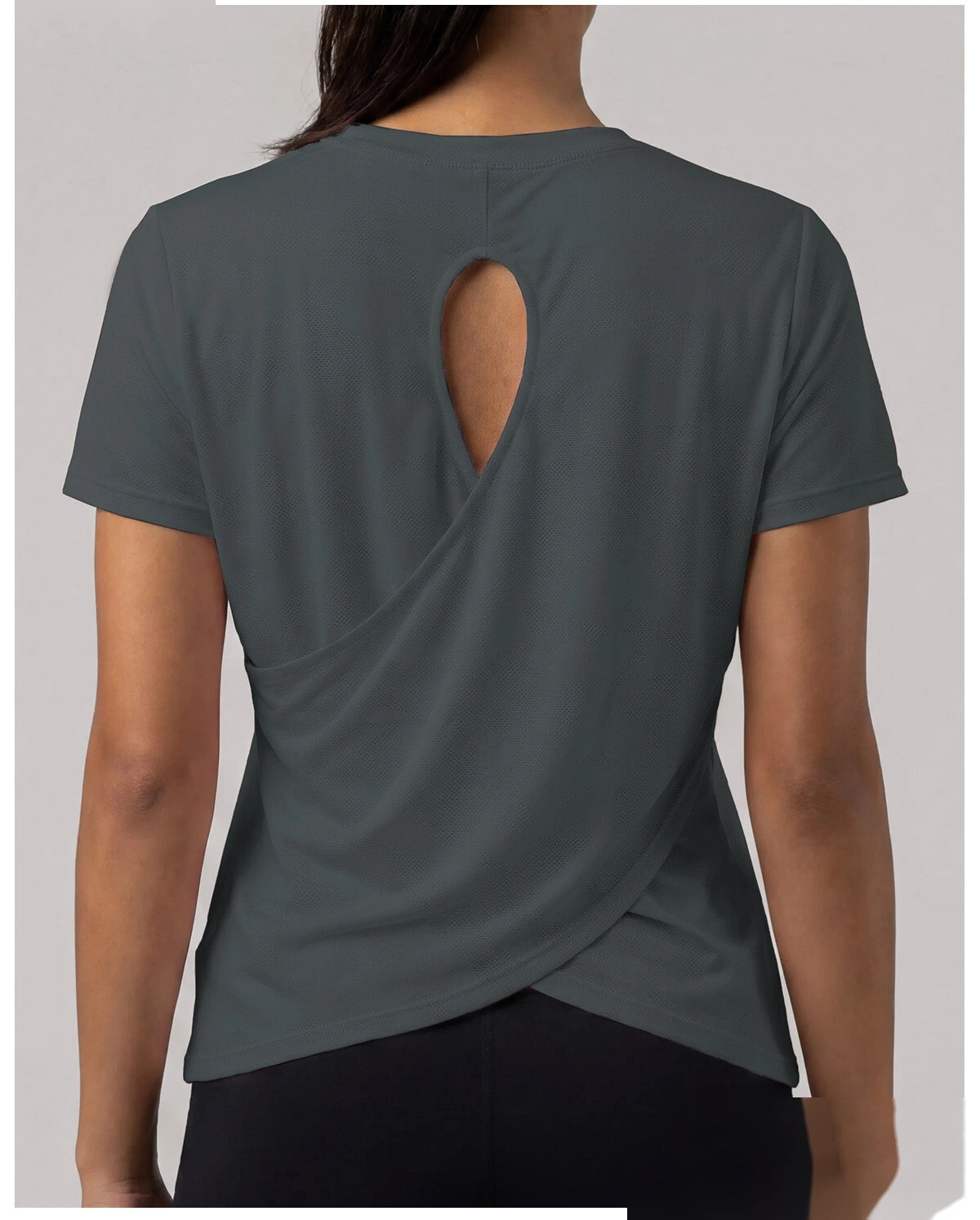 Summer short-sleeved women's new Jacquard running training suit fitness sports shirt T-shirt breathable blouse detail