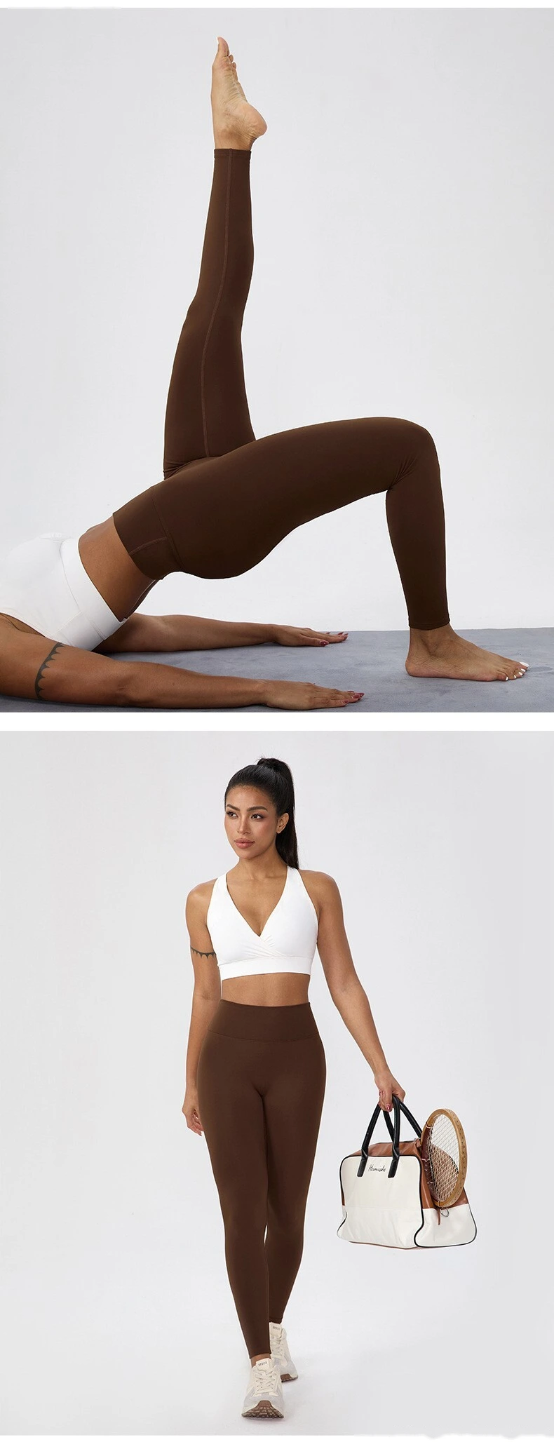 Customizable Women's Warm Yoga Pants | European Style, Peach Hip Lifting, Fleece-Lined for Running & Fitness detail