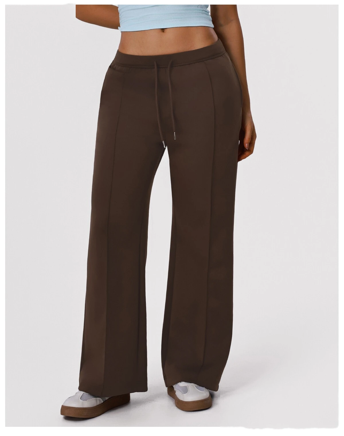 Women's New Loose-Fit Sports Tracksuit - Customizable Wide-Leg Straight-Leg Yoga Pants + Workout Top, Running & Fitness detail