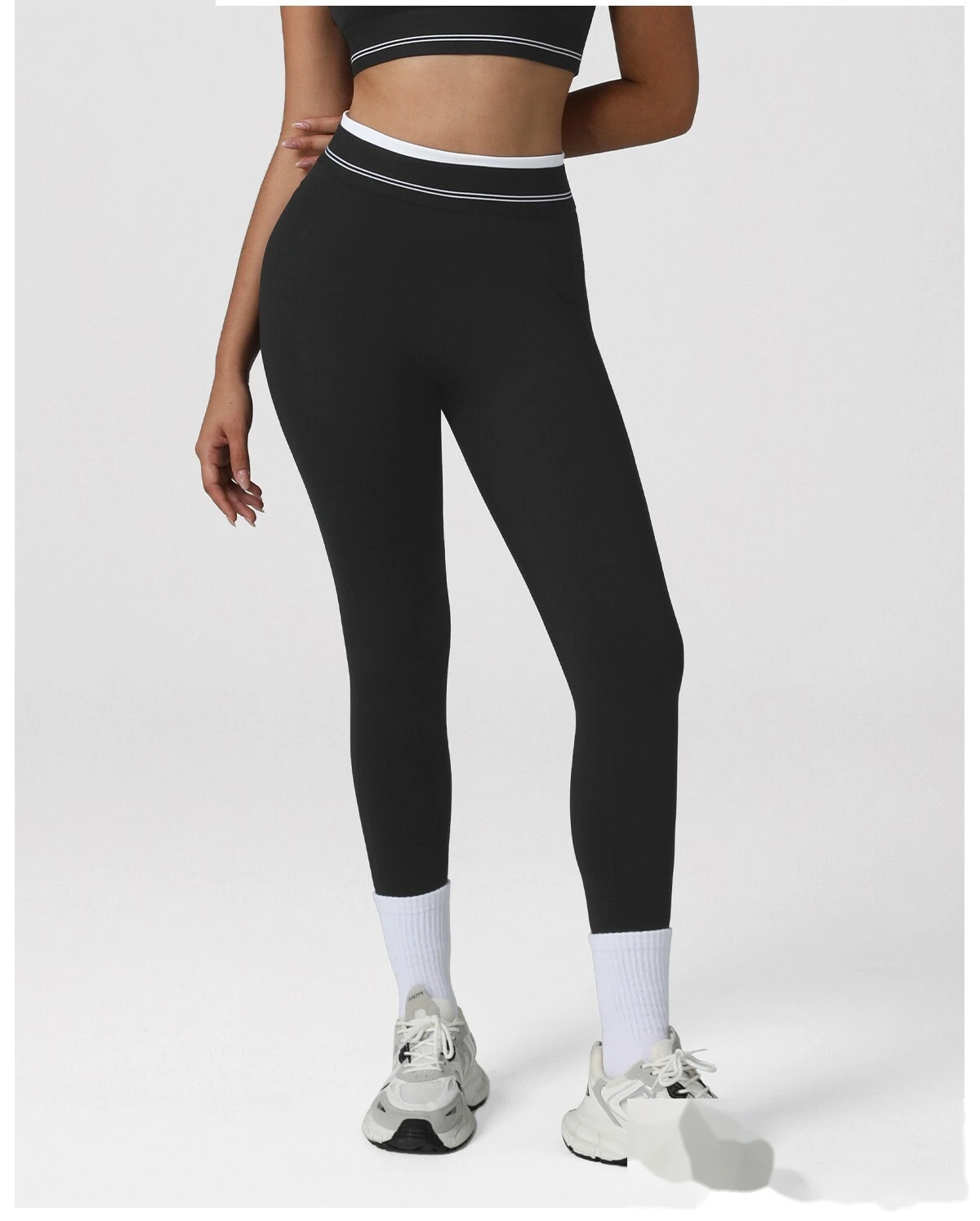 Women's Customizable Naked - Feeling Yoga Pants - High-Waisted Color Block Butt-Lifting Slim-Fit Workout Leggings detail
