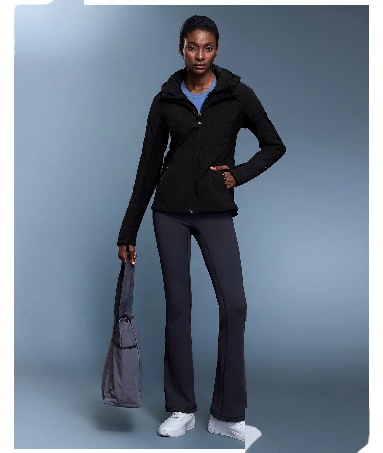 Customized winter vacation two-piece hooded sports cotton-padded jacket waterproof waist slimming warm cotton coat femal detail
