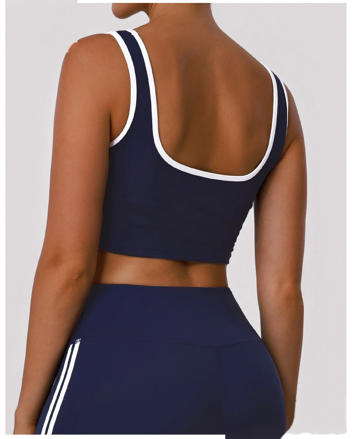 Custom Shockproof Yoga Bra - Color Block Cutout Breathable Push-Up Open Back Fitness Bra detail