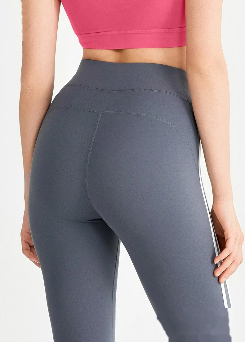 Customized side striped tight-fitting high-elastic yoga pants fitness pants women detail