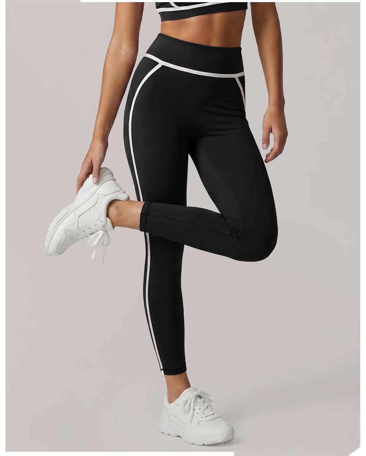 Custom sports fitness pants women's summer Pilates yoga pants running tights detail