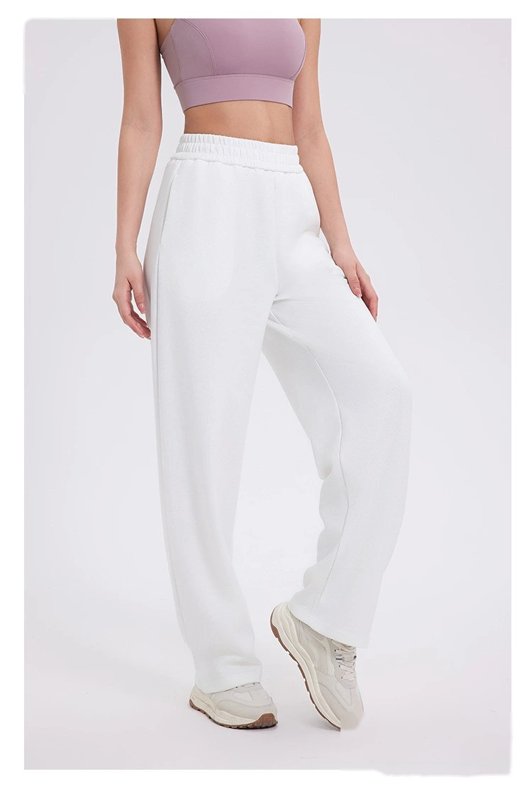 Custom-made women's comfortable underwear thickened high waist straight wide leg sports casual pants detail