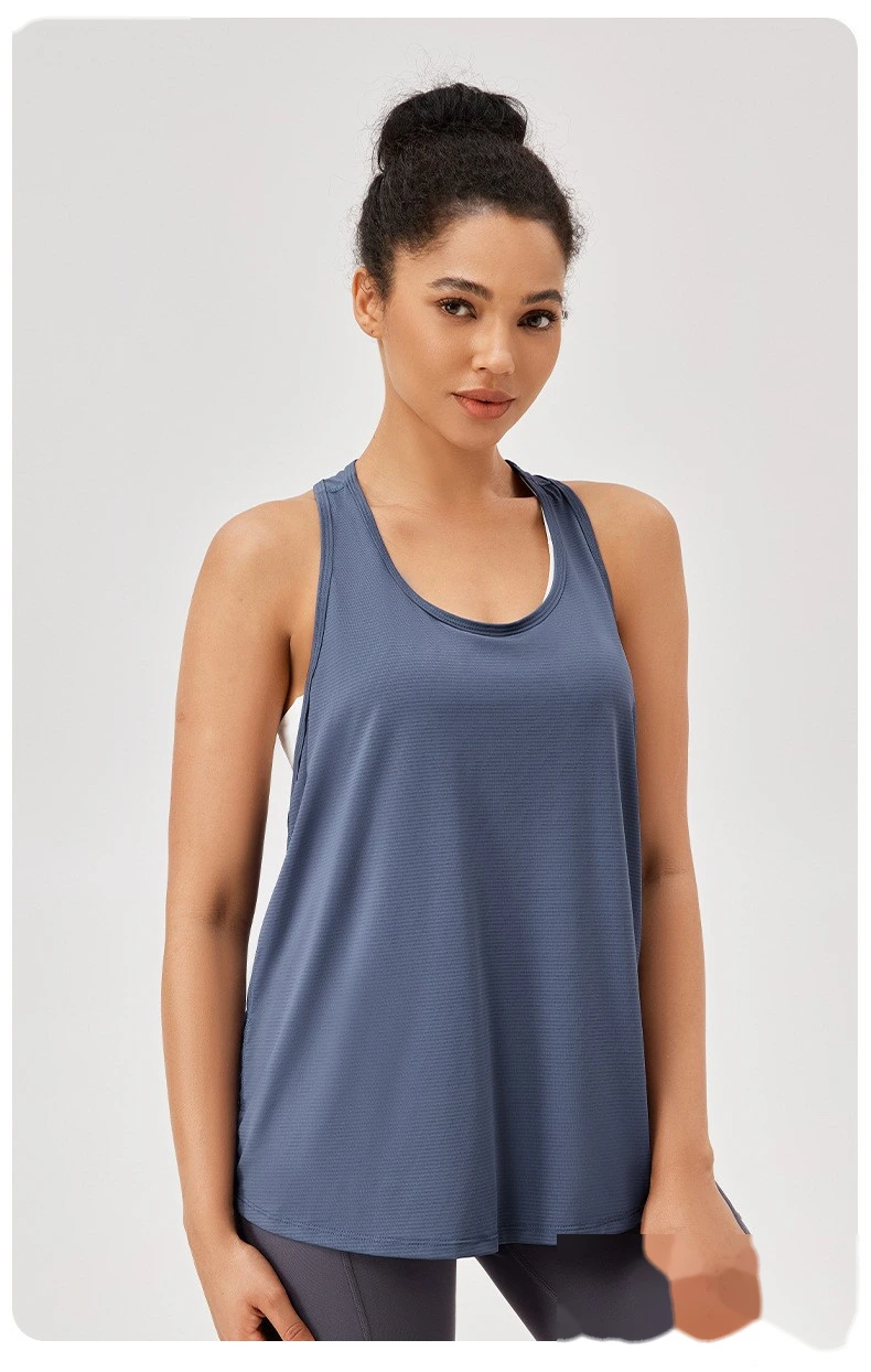 Sports blouse loose suspender vest yoga clothes breathable sleeveless fitness running top detail