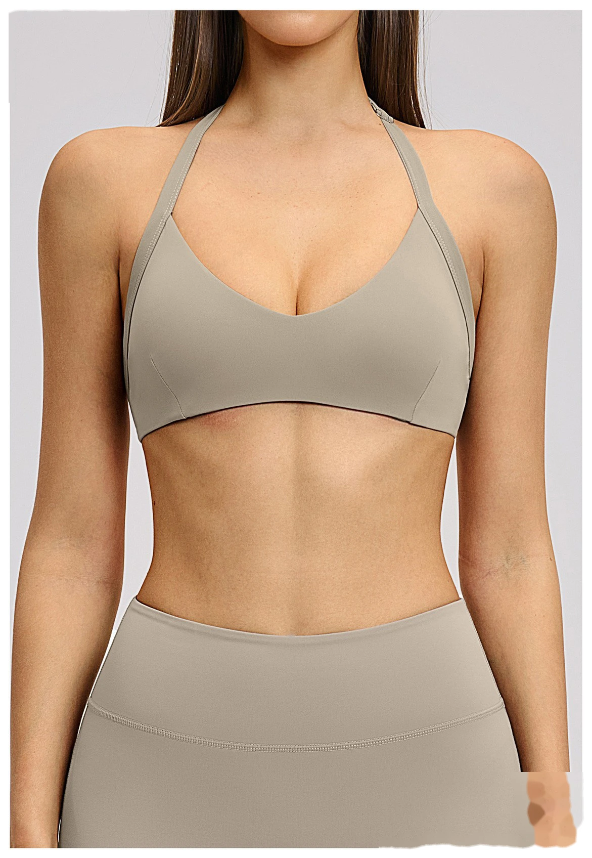 Custom Halter Neck Sports Bra Hollow Back Design Supportive Yoga Bra for Gym Workout Running detail