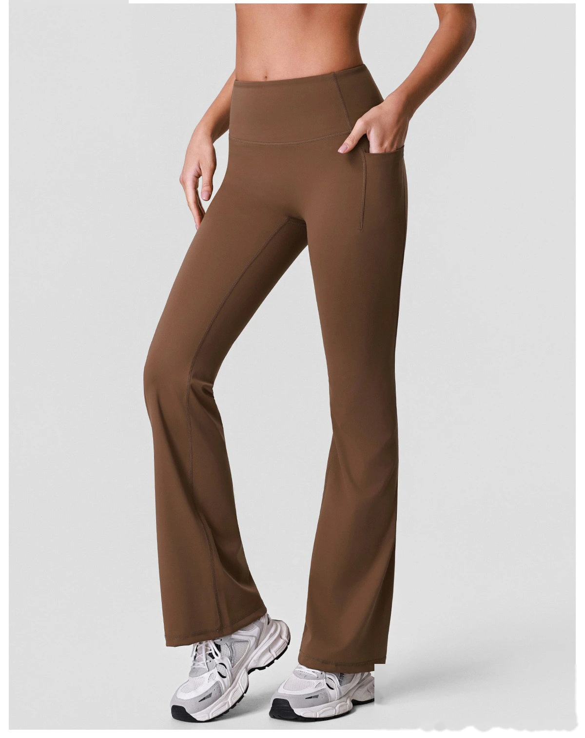 Women’s High Elastic Slim Fit Flared Yoga Pants Quick Dry Outdoor Workout Fitness Leggings detail