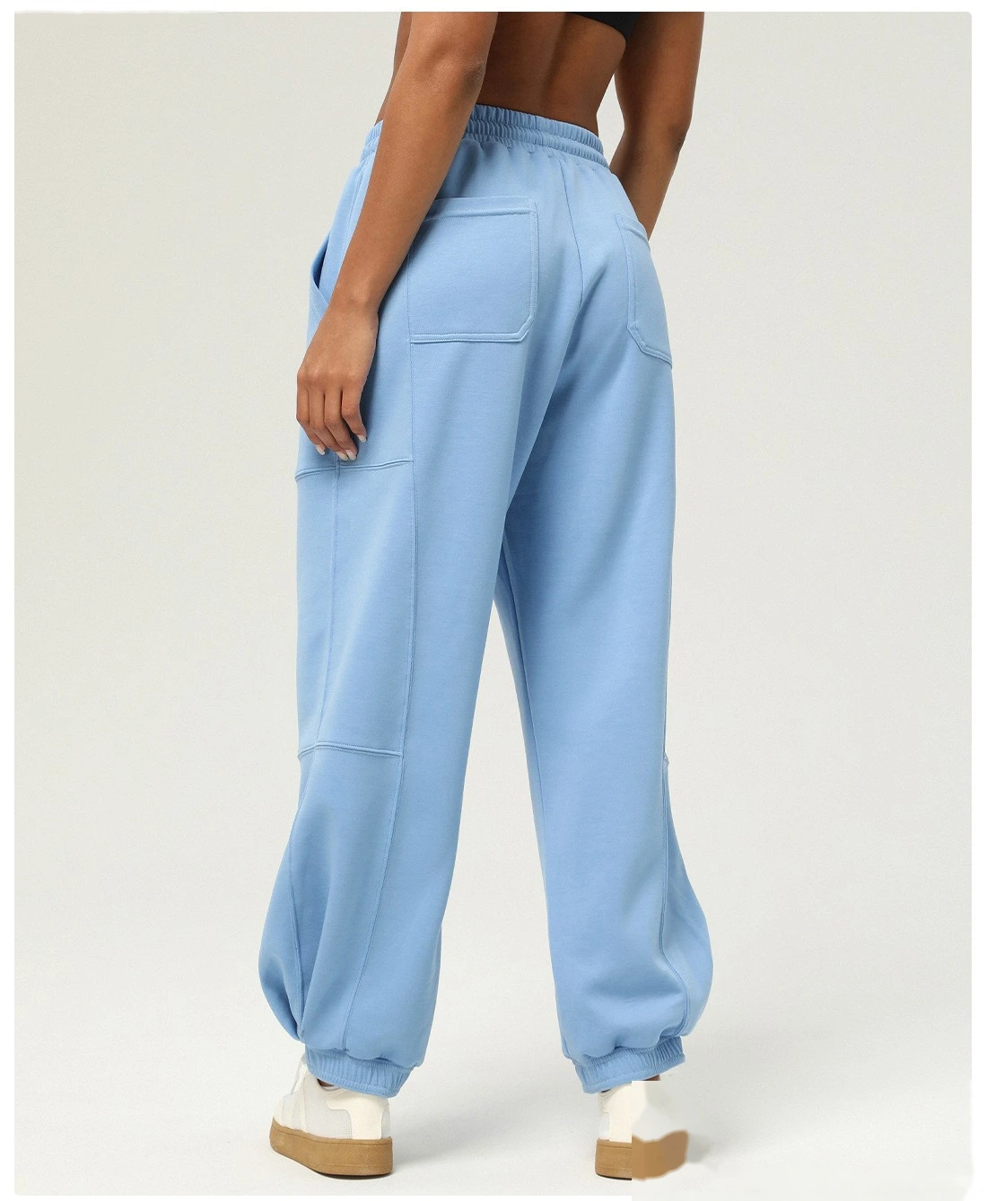 Custom sports loose leg pants new pocket leisure pants running yoga pants outdoor fitness pants detail
