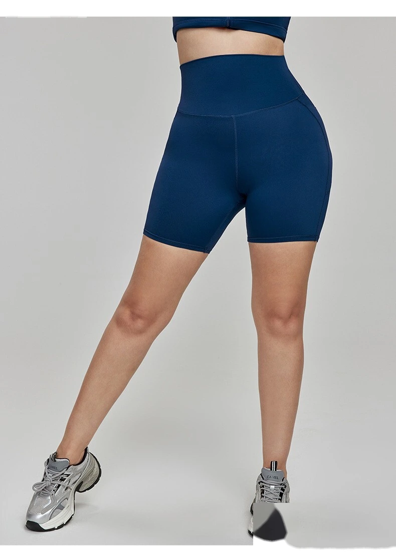Yoga shorts women's 3-point pants high waist tights plus size sports shorts detail