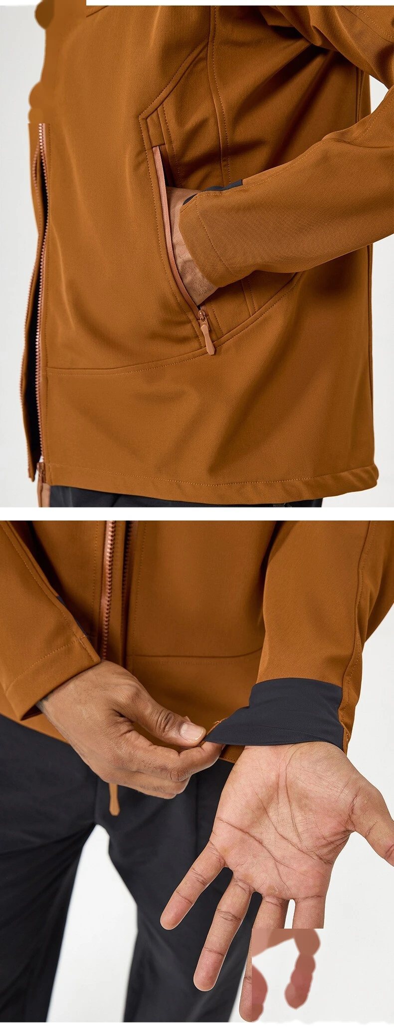 Custom Hooded Outdoor Jacket for Men - Fleece-Lined, Warm, Waterproof & Windproof detail