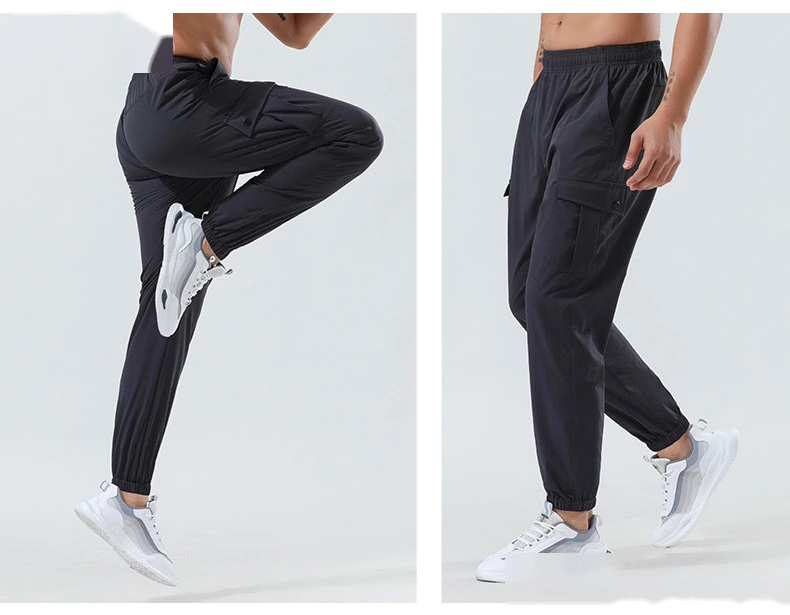 Customized sweatpants men's outdoor winter quick-drying pants elastic leg fitness and leisure overalls pants detail