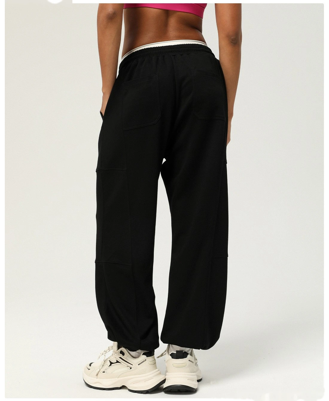 Custom sports loose leg pants new pocket leisure pants running yoga pants outdoor fitness pants detail