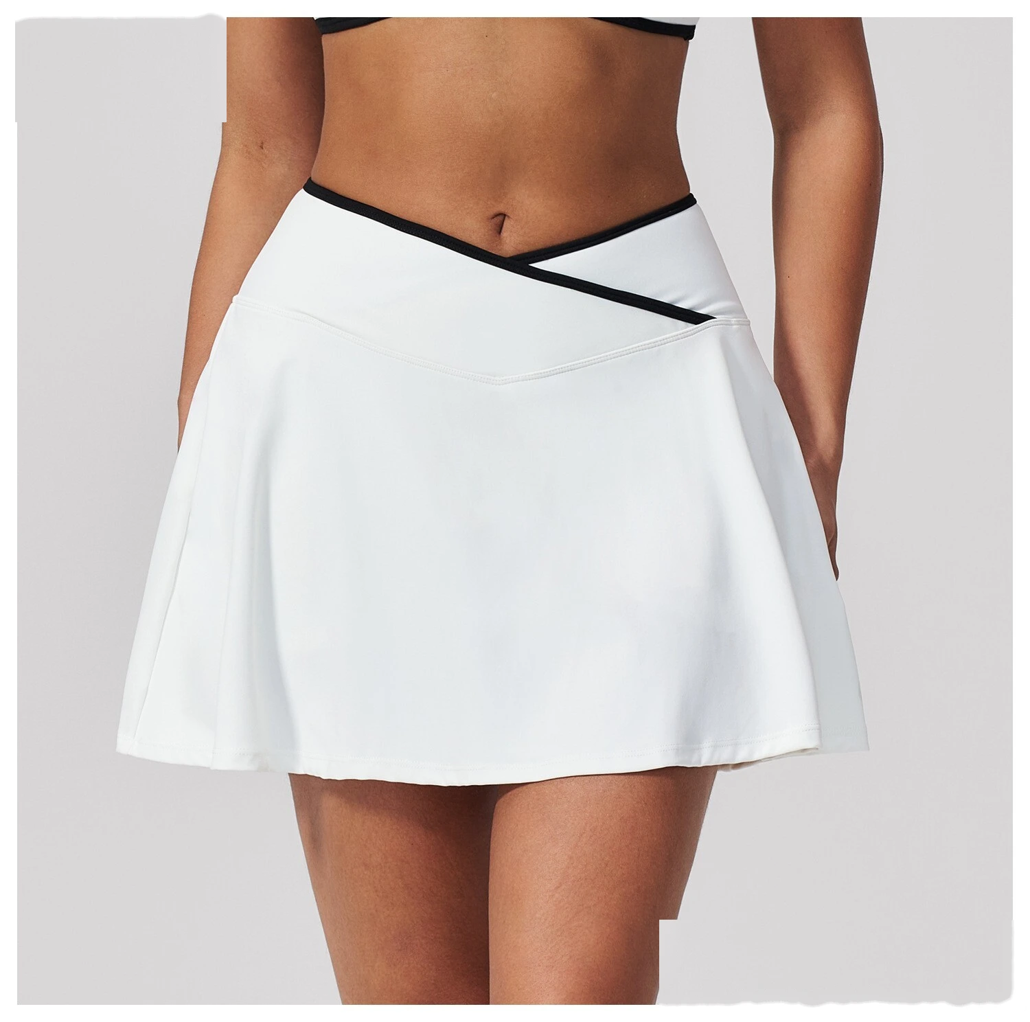 Women Pleated Sports Skort, Naked Feel Anti-Exposure Tennis Skirt for Yoga Fitness Daily Wear detail