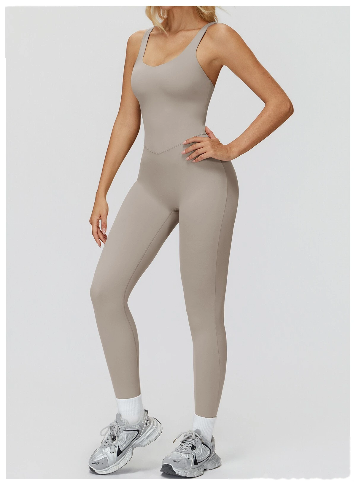 Women's Sexy Slim-Fit High Elastic Yoga Unitard - Customizable One-Piece Workout Gear for Running & Fitness detail