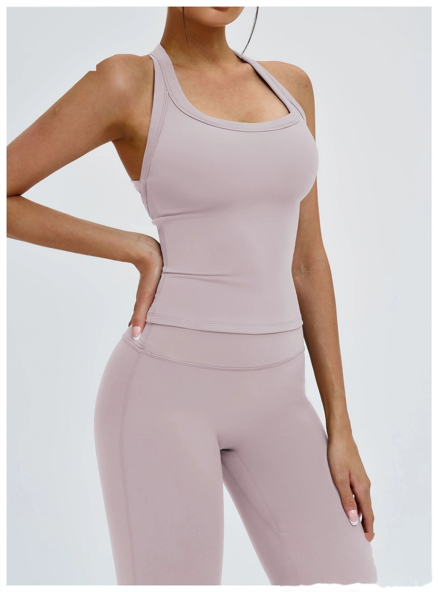 Bulk Custom Y-Shape Open Back Sports Tank - Tight Breathable Yoga Running Workout Top detail