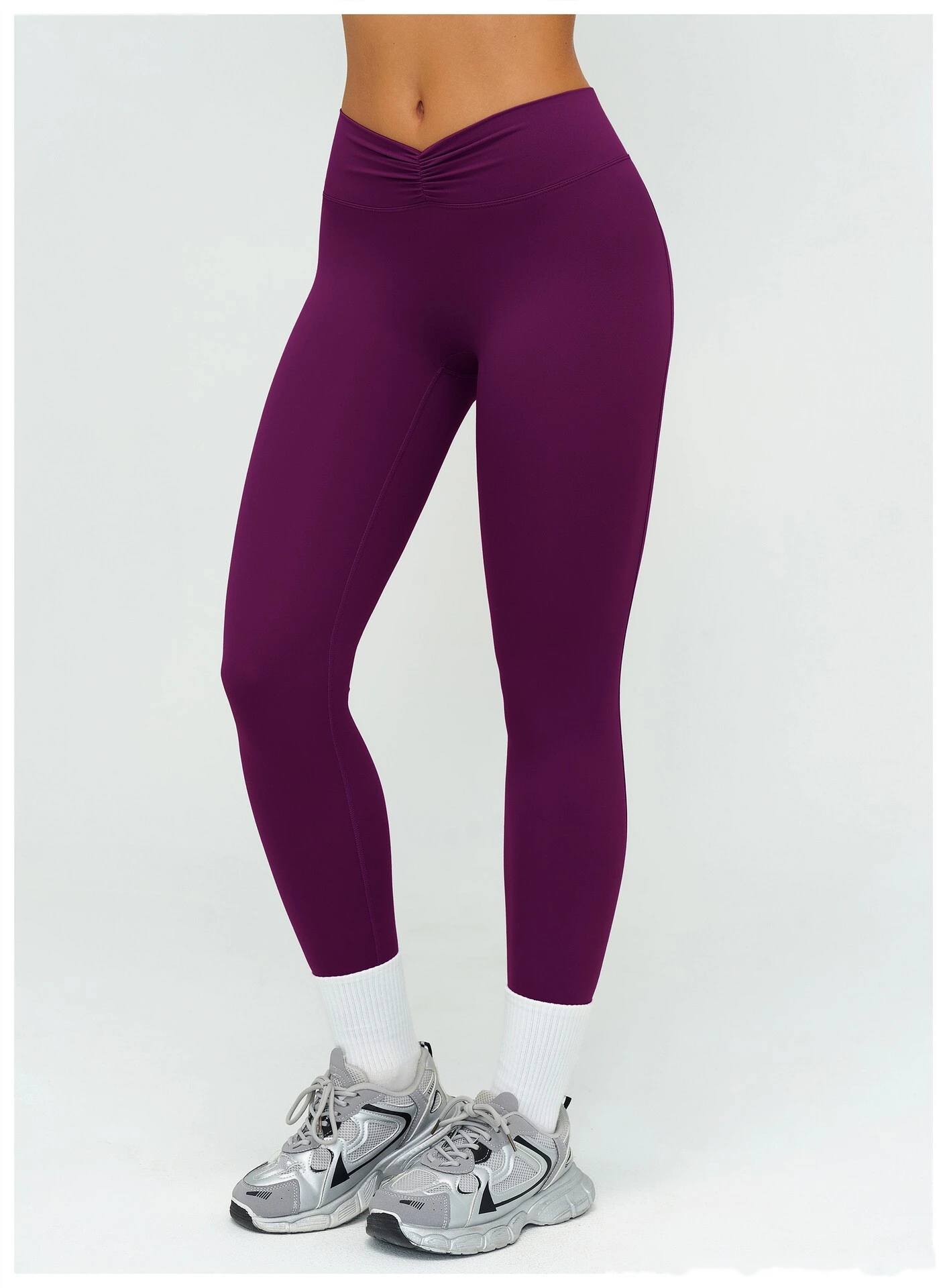 Women's Customizable High-Waisted Yoga Pants - High-Stretch Tight Slimming Long Leggings for Outdoor Running & Fitness detail
