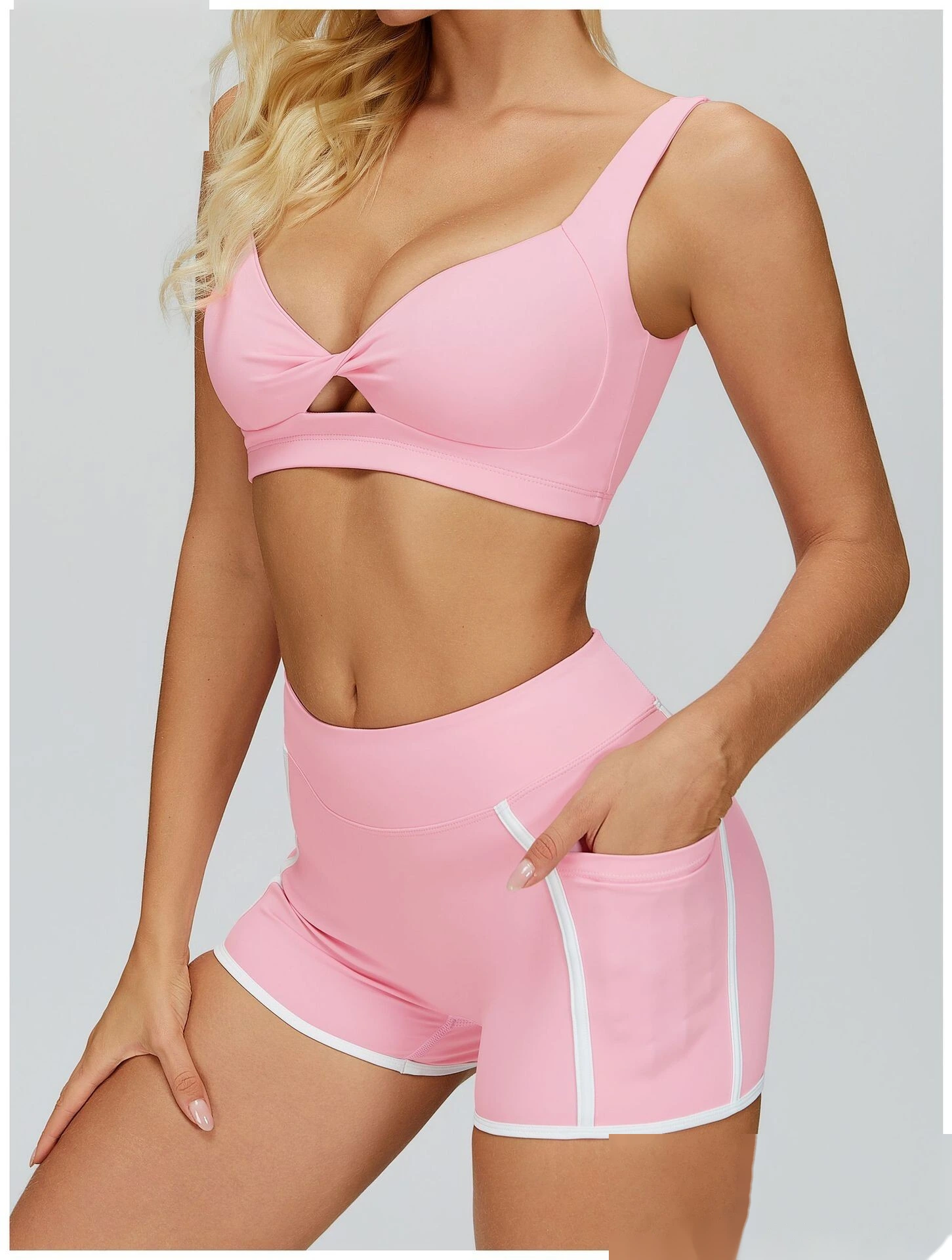 Custom Barely-There Yoga Bra, Women's Cutout Back Sports Fitness Underwear detail