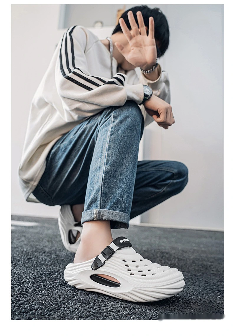 Custom-made hole shoes men's outdoor sports non-slip smelly feet platform sandals and slippers. detail