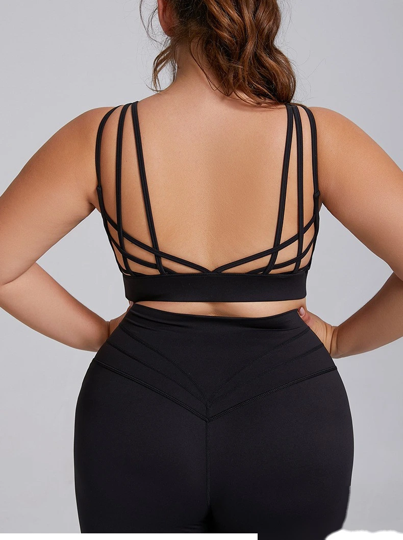 Customized plus size sports bra female sexy beauty back nude sports bra plus size yoga bra detail