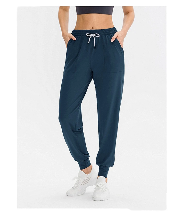 Customized women's elastic leisure sports elastic leg pants running fitness pants loose yoga pants detail