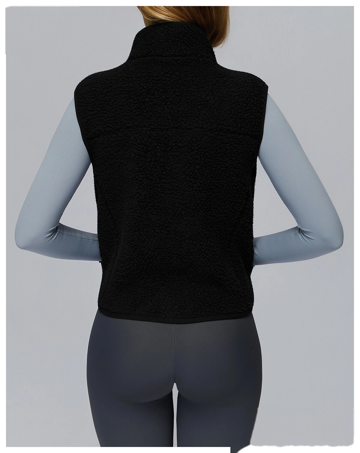 Customized velvet warm sports vest outdoor running fitness sleeveless vest vest detail
